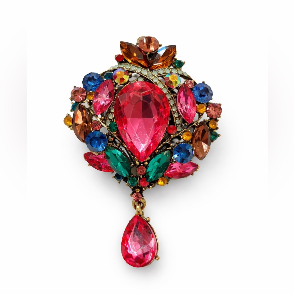 Colorful Gemstone Brooch